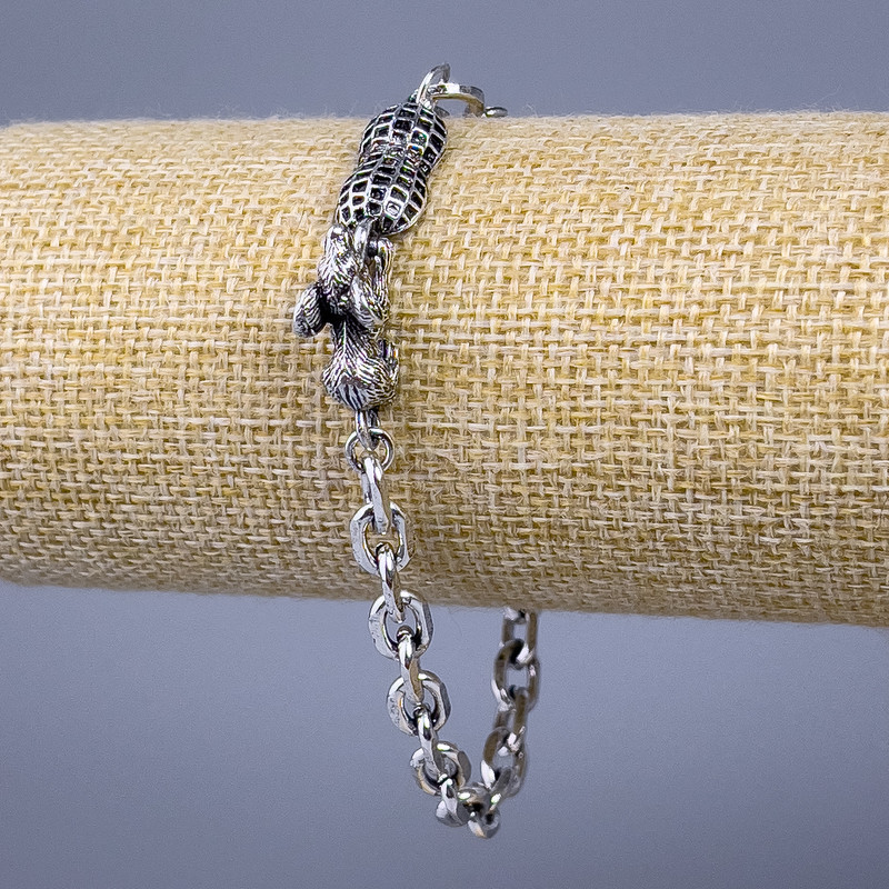 Bracelet chain "Grizun" silver metal 35x8.5mm, thickness 6, length 21cm +