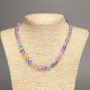 Opal Glass Bead Necklace Multicolor Matte Chameleon Smooth Bead, 8mm Diameter+, Length 49cm+