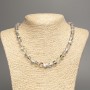 Opal glass Necklace Gray Matte Chameleon Smooth Bead, diameter 8mm±, length 49cm±