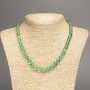 Opal Glass Necklace Green and Blue Matte Chameleon Smooth Bead, 8mm diameter, 49cm length
