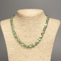 Opal glass bead necklace, green matte chameleon smooth rounds, diameter 8mm ±, length 49cm ±