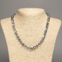 Opal glass beads, gray chameleon, smooth round beads 8mm dia., length 49cm