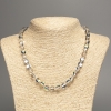 Opal Glass Necklace White Chameleon Smooth Bead, 8mm diameter ±, length 49cm ±