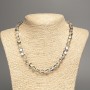 Opal Glass Necklace White Chameleon Smooth Bead, 8mm diameter ±, length 49cm ±