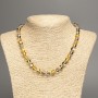 Necklace Opal Glass Yellow Chameleon Smooth Bead, Ø 8mm, length 49cm