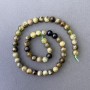 Green Garnet Beads natural stone smooth sphere, 8mm diameter±, length 39cm±