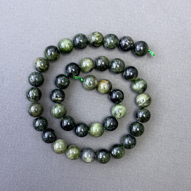 Diopside Beads natural stone smooth ball, diameter 10mm±, length 39cm±