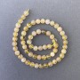 Rutilated Quartz Beads Hairy (Rutilated) Natural Stone Smooth Sphere, diameter 6.5mm±, length 39cm±