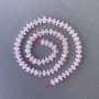 Pink Quartz Beads, Natural Stone Disc on Thread, 7x3 mm Dia., approx. 40 cm length, with 3x2 mm Seed Beads