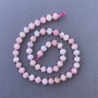 Beads Pink Opal natural stone faceted rondelle on thread, diameter 7.5x6 mm±, length 39 cm± with 3x2 mm± seed beads
