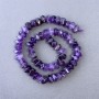 Amethyst Beads natural stone faceted rondelle on thread, diameter 10x7 mm±, length 39 cm±