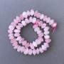 Rose Quartz Beads, Natural Stone, Briolette Rondelle on Thread, 10x7 mm ±, 38 cm length ±