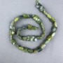 Jadeite Beads Canadian Natural Stone Beads Grenulated Rectangular on Thread, 9x10x5 mm +/-, 40 cm length