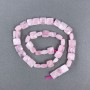 Pink Quartz Beads, Natural Stone, Faceted Rectangular Beads on Thread, 9x10x5 mm ±, Length 39 cm ±