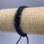 Bracelet, length 18-25 cm, thickness 10 mm, eco-leather, color black, with clasp