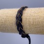 Bracelet, length 18-25 cm, thickness 12 mm, eco-leather, color black, with adjustable closure
