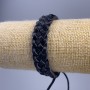 Bracelet, length 18-25 cm, thickness 14 mm, eco-friendly leather, black color, toggle clasp