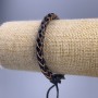 Bracelet, length 18-25 cm, thickness 7 mm, eco leather, color black, with slider
