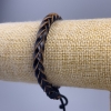 Bracelet, length 18-25 cm, thickness 7 mm, eco leather, color black, with slider