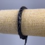 Bracelet, length 18-25 cm, 7 mm thickness, black eco-leather, pull-tab clasp