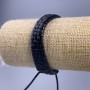 Bracelet, length 18-25 cm, thickness 12 mm, eco-leather, black color, with slider