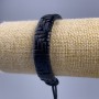 Bracelet, length 18-25 cm, thickness 13 mm, eco leather, color black, with pull-tab