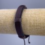 Bracelet, length 18-25 cm, thickness 12 mm, brown eco-leather, slip-on
