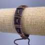 Bracelet, length 18-25 cm, thickness 12 mm, eco-leather, brown color, with pull tab