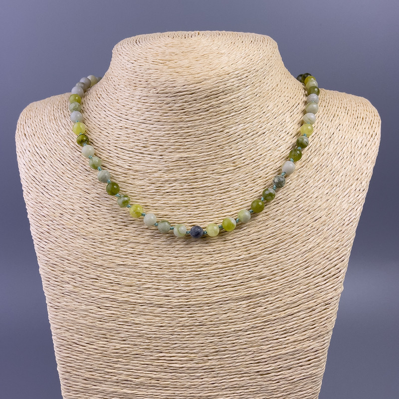 Necklace Beads Ophite (artificial acrylic) smooth ball, diameter 6.5mm, length 51cm