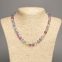Opal glass bead necklace, multicolor chameleon smooth beads, diameter 8mm±, length 49cm±