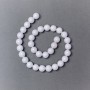 White Agate Beads (pressed) Smooth Round 12mm ±, Length 40cm ± on fishing line