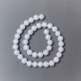 Agate Beads, White (Unpolished) Smooth Round, diameter 10mm±, length 40cm± on single thread