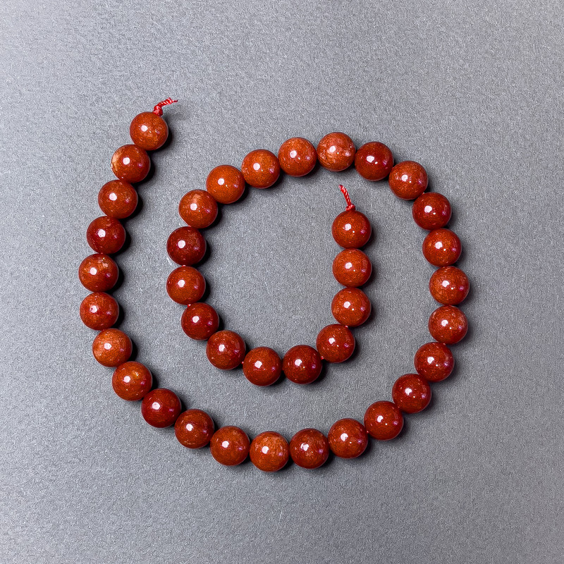 Red Jasper Beads (unpolished) round beads, diameter 10mm±, length 39cm± on a thread