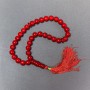 Coral Prayer Beads (unpolished) smooth beads, 12mm diameter ± 33 beads, with coral inlays