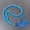 Turquoise Prayer Beads (raw) smooth beads, 12mm diameter ± 33 beads, with Turquoise inlays