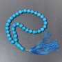 Turquoise Prayer Beads (raw) smooth beads, 12mm diameter ± 33 beads, with Turquoise inlays