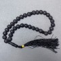 Lava Beads Prayer Beads with Shungite Inlays, 33 Beads, 10mm± Smooth Faceted Balls