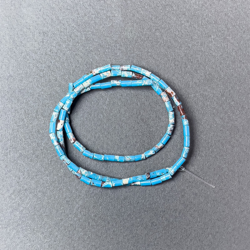 Turquoise Variscite Beads (press-cut) 2x4mm, 38cm length on thread
