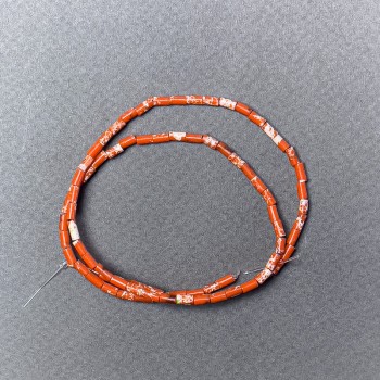 Orange Variscite Beads (faceted) 2×4mm, 38cm long, on nylon thread