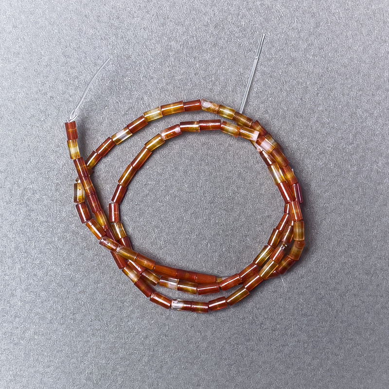 Carnelian natural stone beads, faceted, diameter 2x5mm±, thread length 38cm±