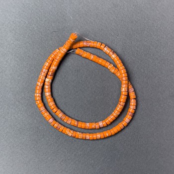 Orange Variscite Beads (unprepped) Rondelle, diameter 4.5×2.5 mm±, length 38 cm± on fishing line