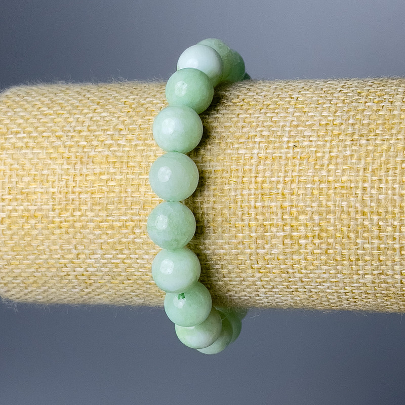 Amazonite Bracelet Natural Stone Smooth Bead, diameter 10.5mm±, length 18cm (stretched)
