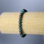 Chrysocolla Bracelet Natural Stone Smooth Bead, 7mm diameter, 18cm length (stretch)