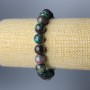 Chrysocolla Bracelet with Natural Stone, Smooth Beads, 10mm diameter, length 18 cm (stretch)
