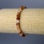 Carnelian Bracelet Natural Stone Bead Cubed 5mm, Stretch, 18 cm