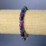 Fluorite bracelet natural stone faceted cube, diameter 7mm+- , length 18cm (stretch)