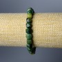 Bracelet Assorted natural stones faceted cube, diameter 7.5mm±, length 18cm (stretch)