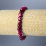Bracelet Raspberry Cat’s Eye Natural Stone Faceted Cube, 7mm diameter, length 18cm (stretch)