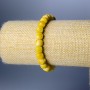 Bracelet Yellow Jadeite Natural Stone Faceted Cube, diameter 7mm±, length 18cm (stretch)