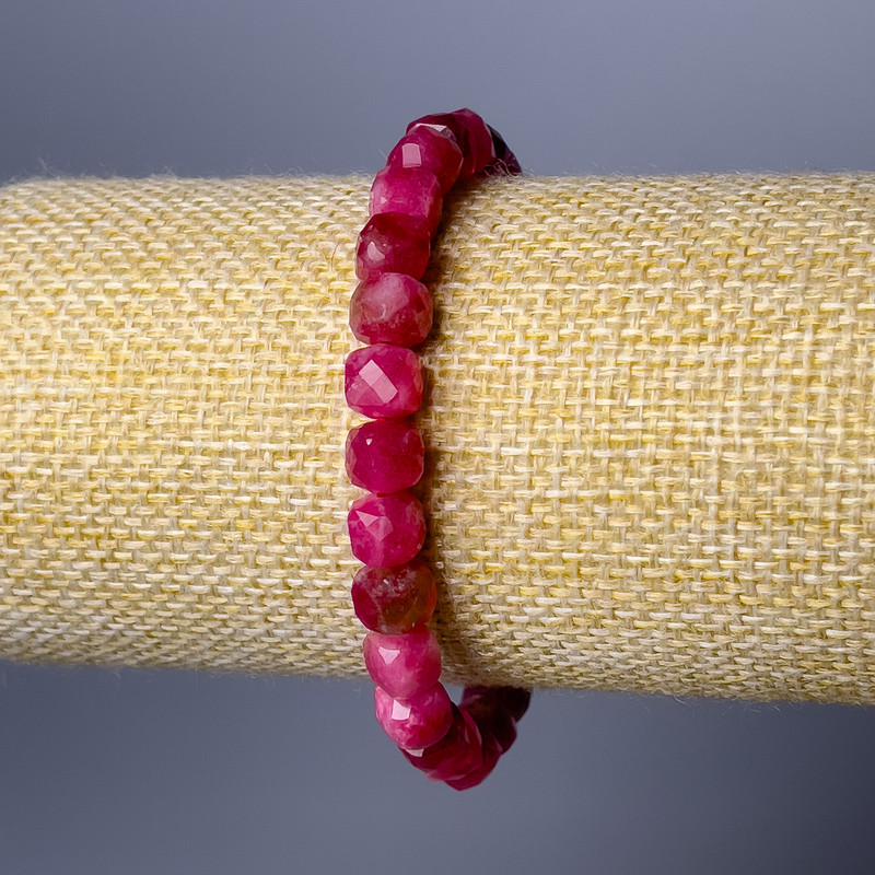 Bracelet Turquoise? Wait: Turmaline natural stone faceted cube, diameter 5mm±, length 18cm (stretch)